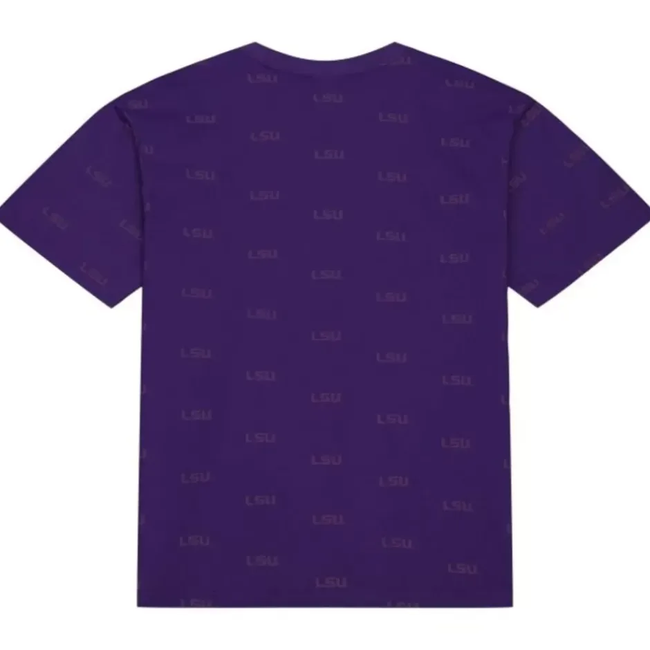 Men Mitchell & Ness T-Shirts & Tops-Aop Ss Top Louisiana State University