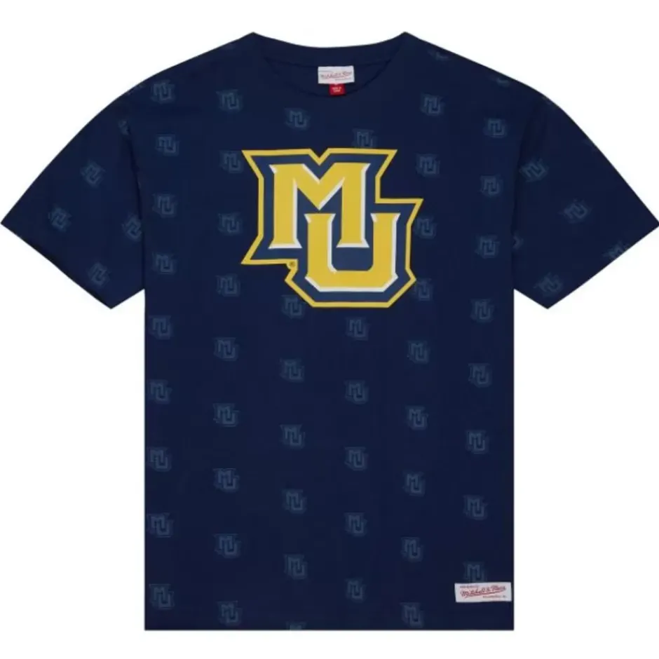 Men Mitchell & Ness T-Shirts & Tops-Aop Ss Top Marquette University