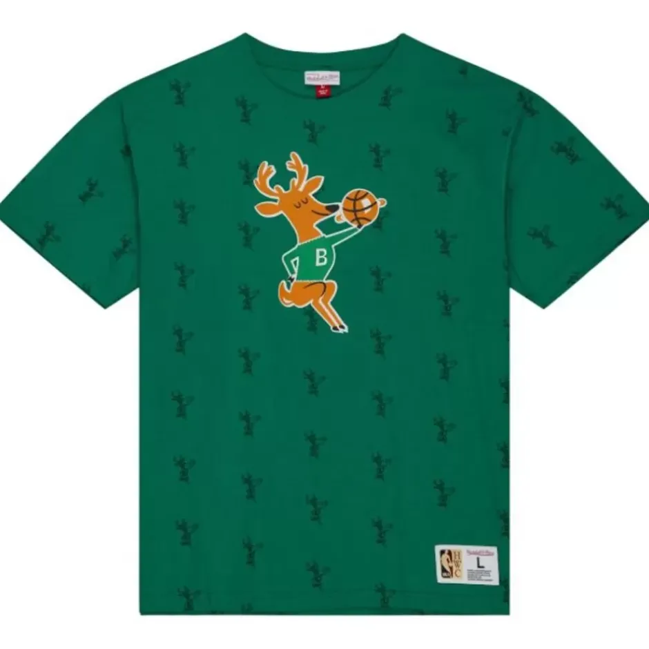 Men Mitchell & Ness T-Shirts & Tops-Aop S/S Top Milwaukee Bucks