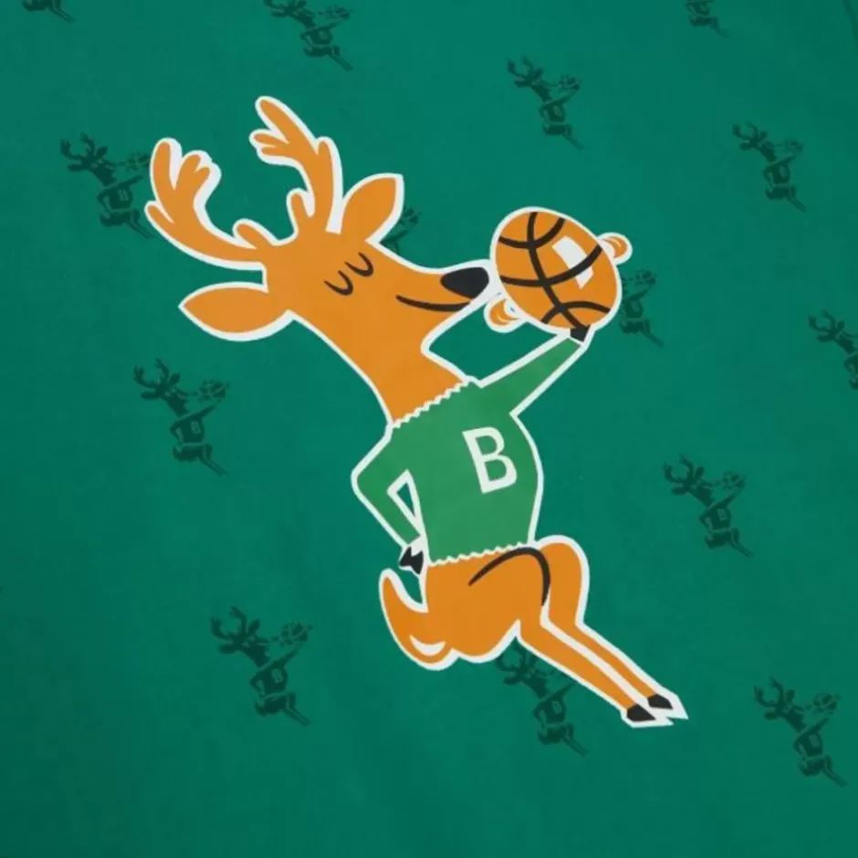 Men Mitchell & Ness T-Shirts & Tops-Aop S/S Top Milwaukee Bucks