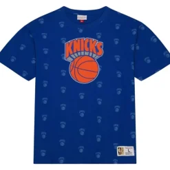 Men Mitchell & Ness T-Shirts & Tops-Aop S/S Top New York Knicks