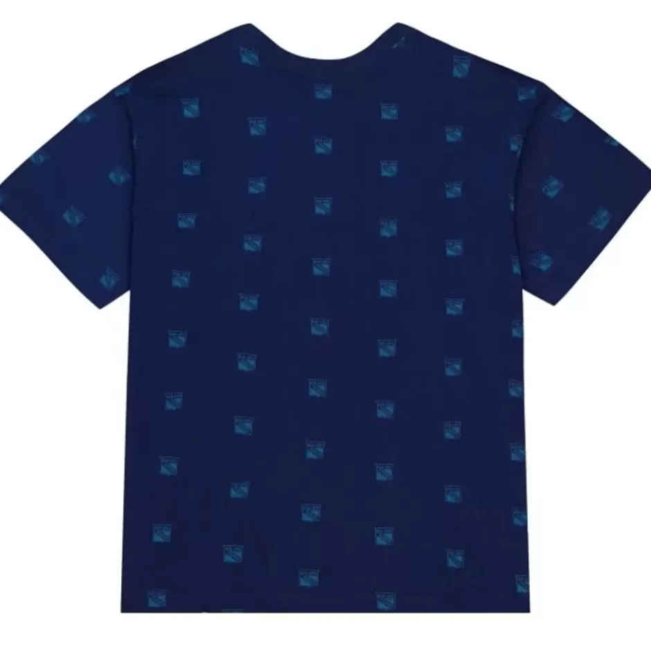 Men Mitchell & Ness T-Shirts & Tops-Aop S/S Top New York Rangers