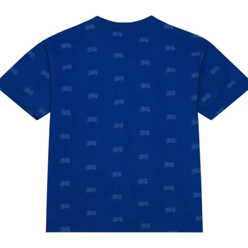 Men Mitchell & Ness T-Shirts & Tops-Aop S/S Top Philadelphia 76Ers