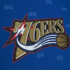 Men Mitchell & Ness T-Shirts & Tops-Aop S/S Top Philadelphia 76Ers