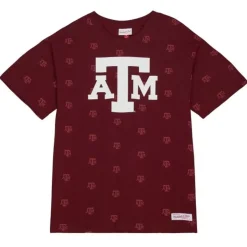 Men Mitchell & Ness T-Shirts & Tops-Aop Ss Top Texas A&M University