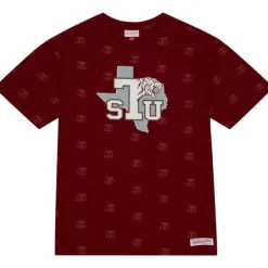 Men Mitchell & Ness T-Shirts & Tops-Aop Ss Top Texas Southern University