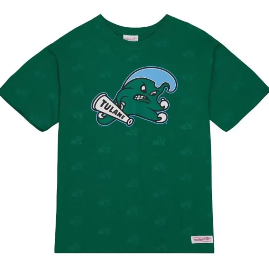Men Mitchell & Ness T-Shirts & Tops-Aop Ss Top Tulane University