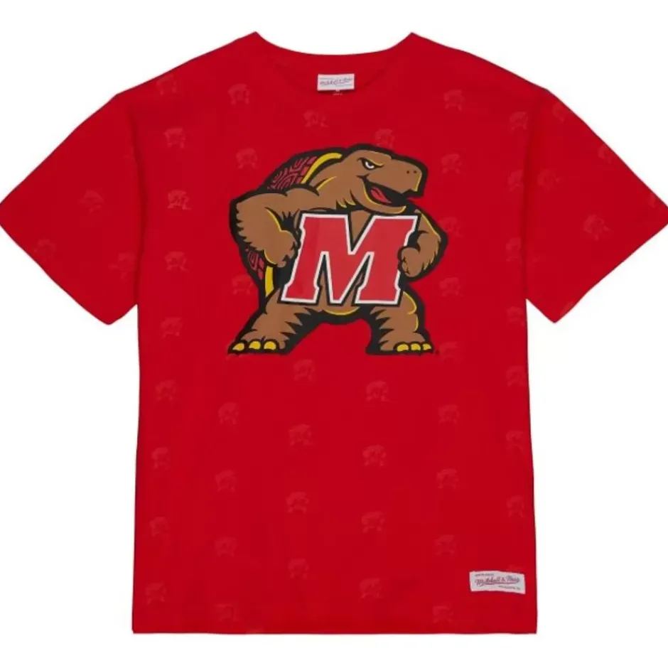 Men Mitchell & Ness T-Shirts & Tops-Aop Ss Top University Of Maryland