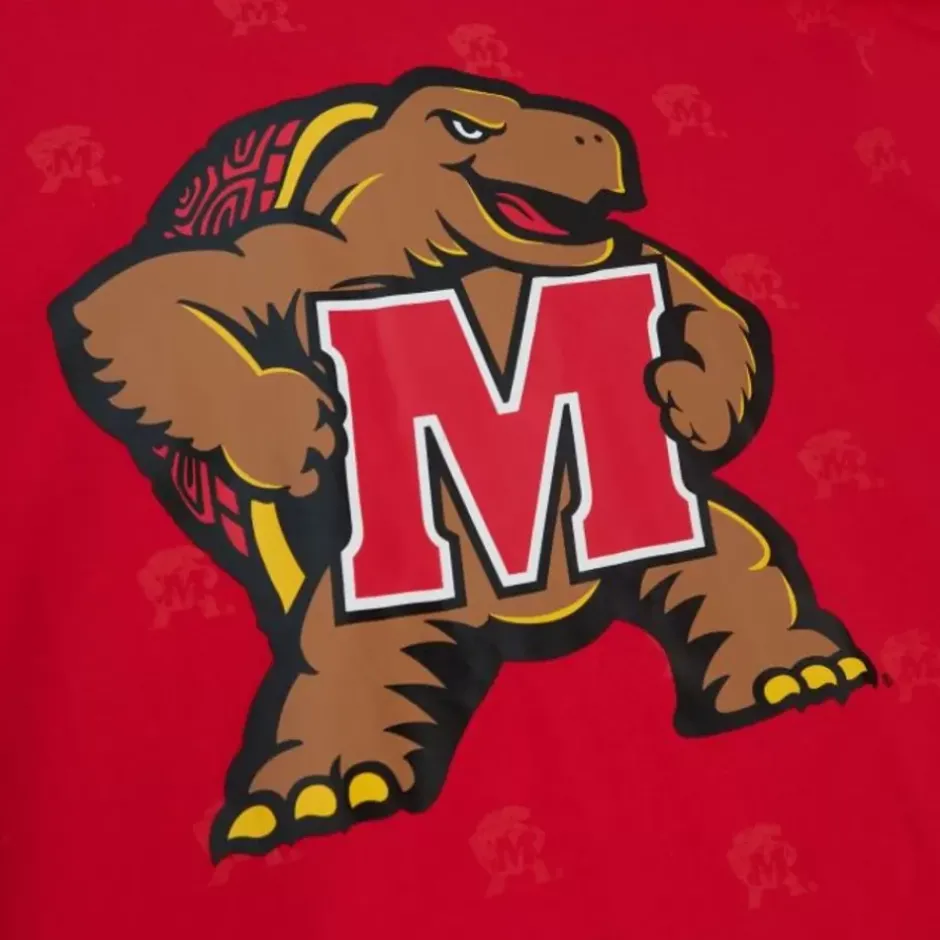 Men Mitchell & Ness T-Shirts & Tops-Aop Ss Top University Of Maryland