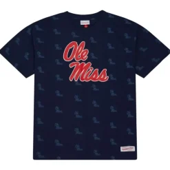 Men Mitchell & Ness T-Shirts & Tops-Aop Ss Top University Of Mississippi