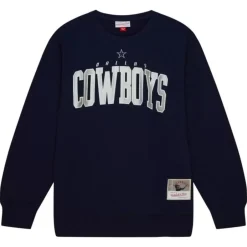 Men Mitchell & Ness Hoodies & Sweatshirts-Arch Team Crew Dallas Cowboys