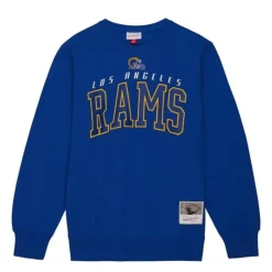 Men Mitchell & Ness Hoodies & Sweatshirts-Arch Team Crew Los Angeles Rams
