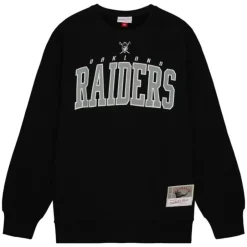 Men Mitchell & Ness Hoodies & Sweatshirts-Arch Team Crew Oakland Raiders
