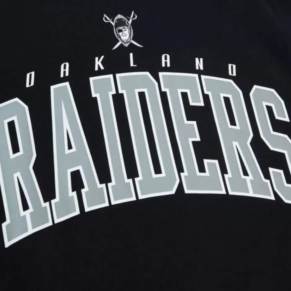 Men Mitchell & Ness Hoodies & Sweatshirts-Arch Team Crew Oakland Raiders