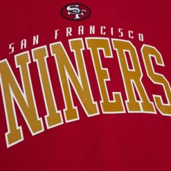 Men Mitchell & Ness Hoodies & Sweatshirts-Arch Team Crew San Francisco 49Ers