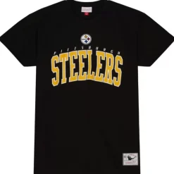 Men Mitchell & Ness T-Shirts & Tops-Arch Tee Pittsburgh Steelers