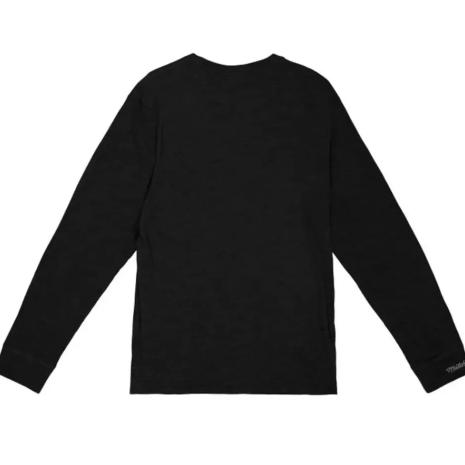 Men Mitchell & Ness T-Shirts & Tops-Arched Logo Lockup Slub Ls Tee University Of Georgia