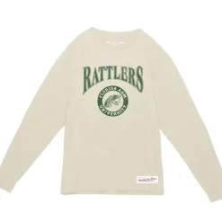 Men Mitchell & Ness T-Shirts & Tops-Arched Logo Lockup Slub Ls Tee Florida A&M University