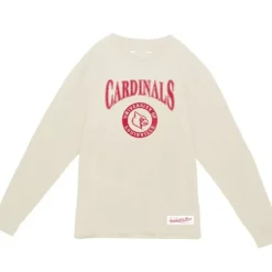 Men Mitchell & Ness T-Shirts & Tops-Arched Logo Lockup Slub Ls Tee University Of Louisville
