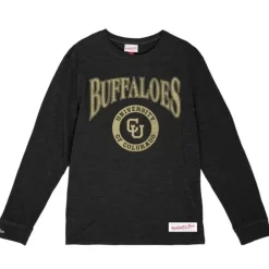 Men Mitchell & Ness T-Shirts & Tops-Arched Logo Lockup Slub Ls Tee University Of Colorado Boulder