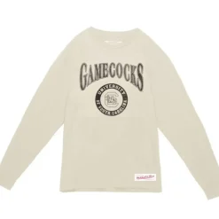 Men Mitchell & Ness T-Shirts & Tops-Arched Logo Lockup Slub Ls Tee University Of South Carolina