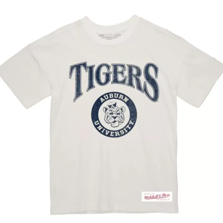Men Mitchell & Ness T-Shirts & Tops-Arched Logo Lockup Slub Tee Auburn University