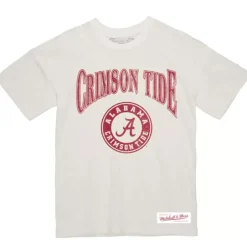 Men Mitchell & Ness T-Shirts & Tops-Arched Logo Lockup Slub Tee University Of Alabama