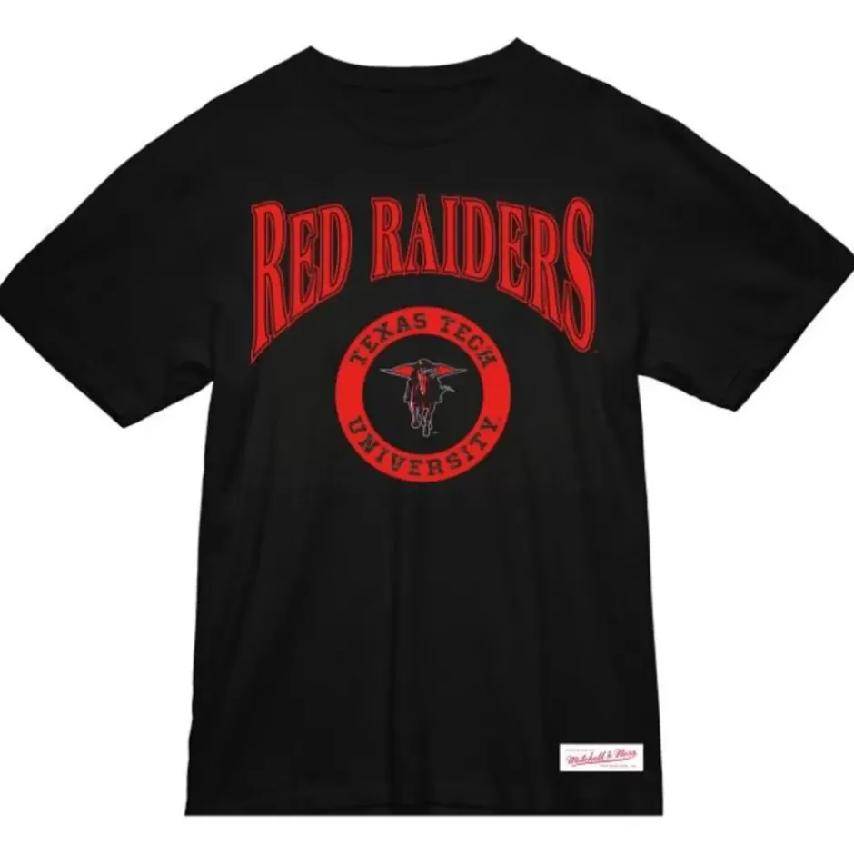 Men Mitchell & Ness T-Shirts & Tops-Arched Logo Lockup Slub Tee Texas Tech University