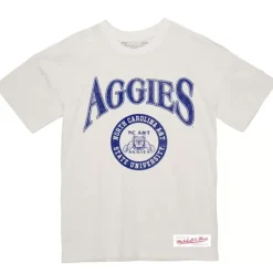 Men Mitchell & Ness T-Shirts & Tops-Arched Logo Lockup Slub Tee North Carolina A&T University