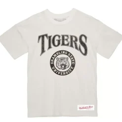 Men Mitchell & Ness T-Shirts & Tops-Arched Logo Lockup Slub Tee Grambling State University