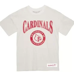 Men Mitchell & Ness T-Shirts & Tops-Arched Logo Lockup Slub Tee University Of Louisville