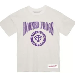 Men Mitchell & Ness T-Shirts & Tops-Arched Logo Lockup Slub Tee Texas Christian University