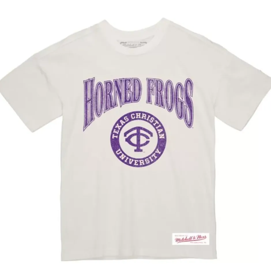 Men Mitchell & Ness T-Shirts & Tops-Arched Logo Lockup Slub Tee Texas Christian University