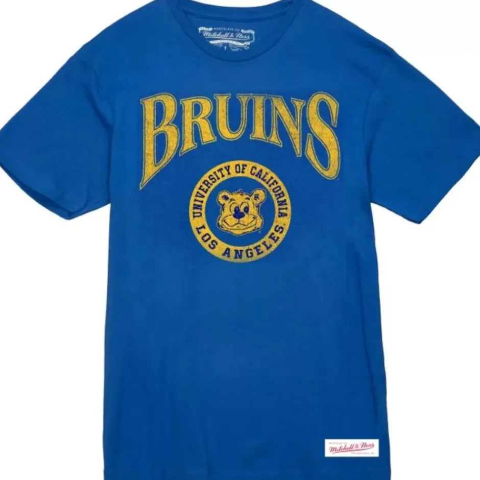 Men Mitchell & Ness T-Shirts & Tops-Arched Logo Lockup Slub Tee Ucla