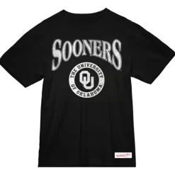 Men Mitchell & Ness T-Shirts & Tops-Arched Logo Lockup Slub Tee University Of Oklahoma