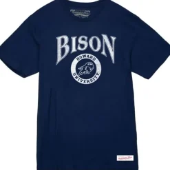 Men Mitchell & Ness T-Shirts & Tops-Arched Logo Lockup Slub Tee Howard University
