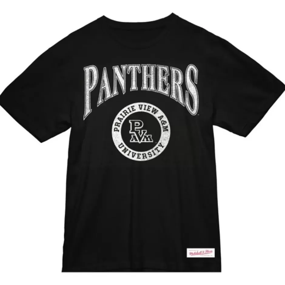 Men Mitchell & Ness T-Shirts & Tops-Arched Logo Lockup Slub Tee Prairie View A&M University
