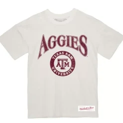 Men Mitchell & Ness T-Shirts & Tops-Arched Logo Lockup Slub Tee Texas A&M University