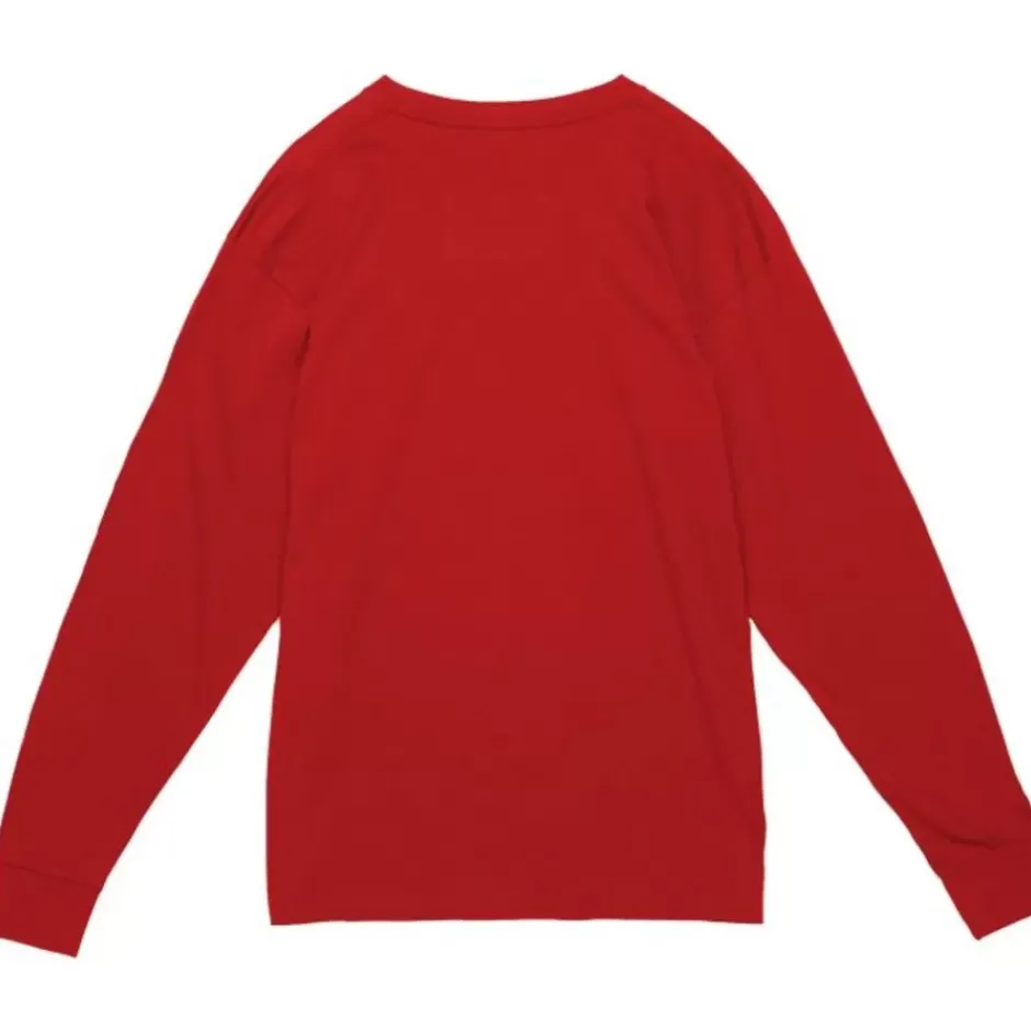 Men Mitchell & Ness T-Shirts & Tops-Arched Logo Slub Ls Tee Anaheim Angels