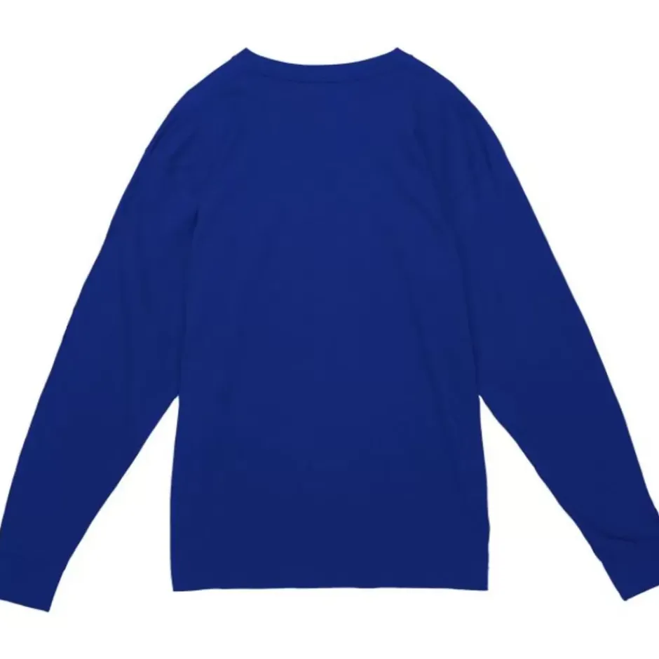 Men Mitchell & Ness T-Shirts & Tops-Arched Logo Slub Ls Tee Los Angeles Dodgers