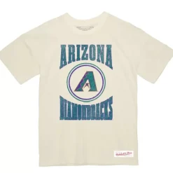 Men Mitchell & Ness T-Shirts & Tops-Arched Logo Slub Tee Arizona Diamondbacks