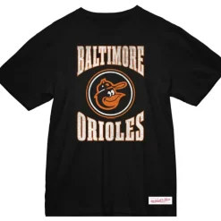 Men Mitchell & Ness T-Shirts & Tops-Arched Logo Slub Tee Baltimore Orioles