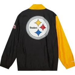 Men Mitchell & Ness Jackets & Outerwear-Arched Retro Lined Windbreaker Pittsburgh Steelers