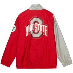 Men Mitchell & Ness Jackets & Outerwear-Arched Retro Lined Windbreaker Ohio State