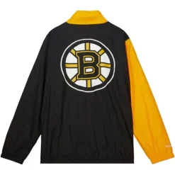 Men Mitchell & Ness Jackets & Outerwear-Arched Retro Lined Windbreaker Boston Bruins