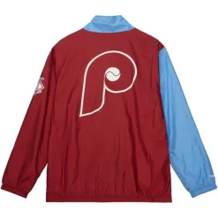 Men Mitchell & Ness Jackets & Outerwear-Arched Retro Lined Windbreaker Philadelphia Phillies
