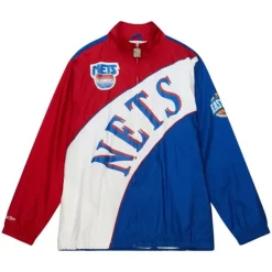 Men Mitchell & Ness Jackets & Outerwear-Arched Retro Lined Windbreaker New Jersey Nets