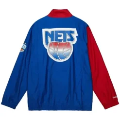 Men Mitchell & Ness Jackets & Outerwear-Arched Retro Lined Windbreaker New Jersey Nets