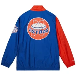 Men Mitchell & Ness Jackets & Outerwear-Arched Retro Lined Windbreaker Houston Astros