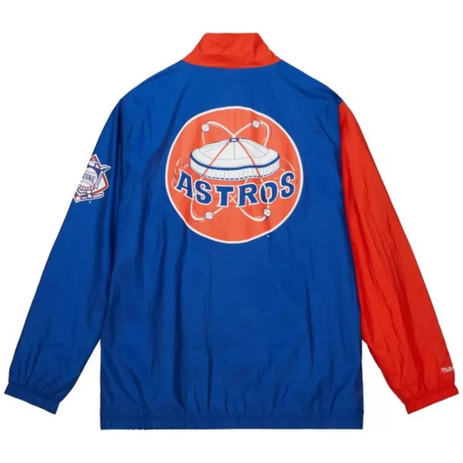 Men Mitchell & Ness Jackets & Outerwear-Arched Retro Lined Windbreaker Houston Astros